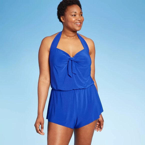 Aqua Green Other - Romper Style Blue Swimsuit